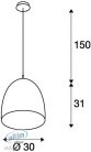 SLV 133019  PARA CONE  30 cm vörösréz színű alumínium-acél anyagú E27 függeszték 