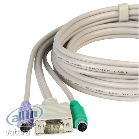Lindy Premium KVM Combo-, Billentyűzet / video / egér kábel, PS / 2, HD-15 (VGA) 1M