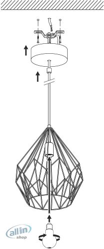 Eglo 49935 Carlton 1xE27 max.60W függesztett lámpa,ezüst