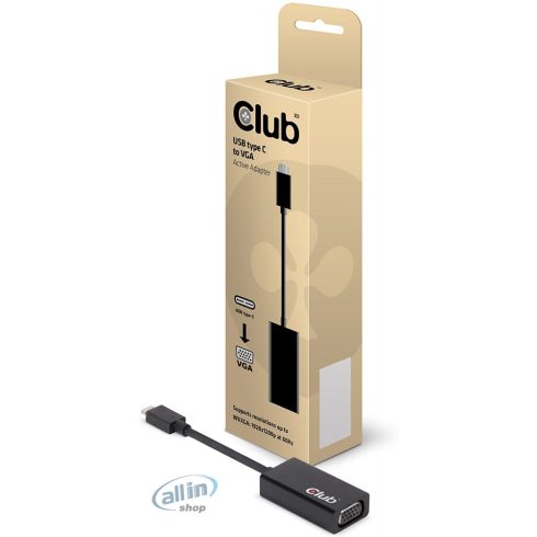 CLUB3D USB 3.1 Type C - Gigabit Ethernet adapter Fekete