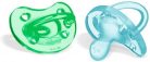 Chicco Soft ergonomikus szilikon cumi x 2, kék / zöld, 6-16 hónap