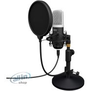   Uhuru UM-910 Profeszionális Plug and Play Podcast mikrofonkészlet asztali állvánnyal