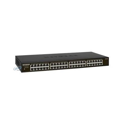 NETGEAR GS348 Beállítást nem igénylő (unmanaged) Gigabit Ethernet (10/100/1000) 1U Fekete