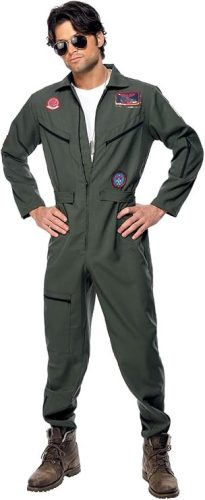 Smiffys, Férfi Top Gun Jelmez, Overall, Névtábla és Napszemüveg, Top Gun, 36287