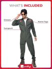 Smiffys, Férfi Top Gun Jelmez, Overall, Névtábla és Napszemüveg, Top Gun, 36287