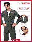 Smiffys, Férfi Top Gun Jelmez, Overall, Névtábla és Napszemüveg, Top Gun, 36287