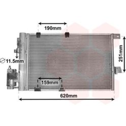   VAN WEZEL 37005251 Kondenzátor, klímaszárítóval, Alumínium, 530mm