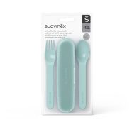 Suavinex Go Natural Cutlery Set,+12m -zöld