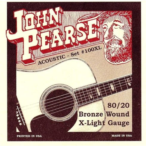 John Pearse 100 XL 80/20 bronz akusztikus gitárhúrok (standard)