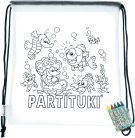 Partituki Party Bag Gyerek Születésnapi táskák Fesnivalók, 7 színes ceruza 20 db-os  készletek Kis ajándékok egy gyerekbulira.