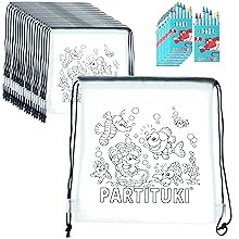 Partituki Party Bag Gyerek Születésnapi táskák Fesnivalók, 7 színes ceruza 20 db-os  készletek Kis ajándékok egy gyerekbulira.