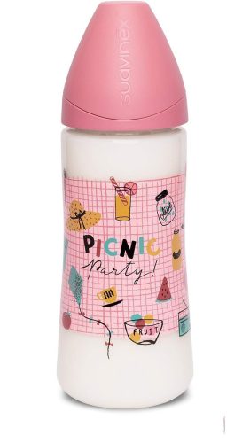 Suavinex Picnic  360 ml-es cumisüveg , +6 hónap, anatómiai latex cumi, több színben