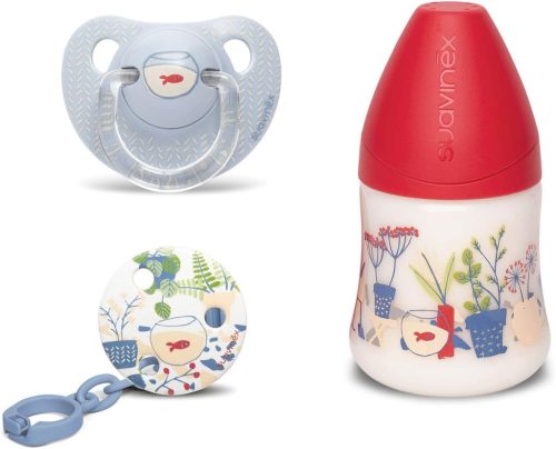 Suavinex, újszülött szett 150 ml-es üveggel, anatómiai cumival és kerek csattal