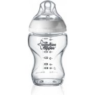    Tommee Tippee Closer to Nature Glass cumisüveg mell alakú cumival és kólika elleni szeleppel, 250 ml, 1 db-os kiszerelés