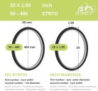 Ecovelò Unisex gyermek 2 db 20 x 1,95 (50-406) gumiabroncs + kamrák, fekete