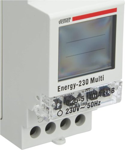 VEMER VE429700 Modell ENERGY-230 Több egyfázisú energiamérő aktív energiához max. 40A. DIN sínre szerelhető