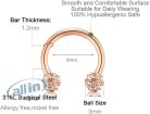 AceFun Septum Piercing 16G patkógyűrűk cseregolyókkal  gyűrűkészlet  sebészeti acél 8 mm