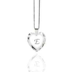   Gyermek nyaklánc 925 Sterling ezüst Swarovski szívkristály "E"betű