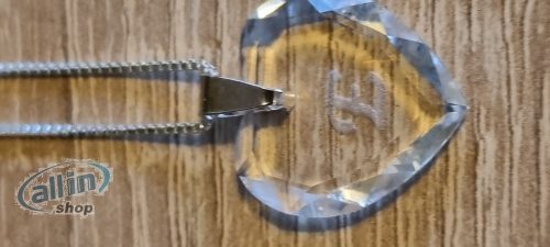 Gyermek nyaklánc 925 Sterling ezüst Swarovski szívkristály "E"betű