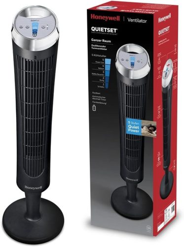 Honeywell QuietSet toronyventilátor (5 sebességbeállítás, 75°-os oszcilláló, időzítő,távirányító (HY254)