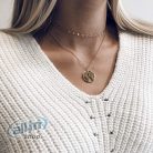 Happiness Boutique Női finom choker nyaklánc 18 karátos arannyal futtatva