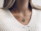 Happiness Boutique Női finom choker nyaklánc 18 karátos arannyal futtatva