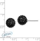 Sterling ezüst 10 mm-es fekete cseh fülbevaló