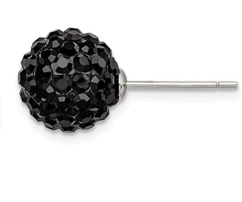 Diamond Jewelry Sterling ezüst 10 mm-es fekete cseh fülbevaló