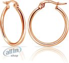 Hoops & Loops közepesen kerek fülbevaló, 925 sterling  ezüst, 2 mm széles, rose gold aranyozott  ,15 mm