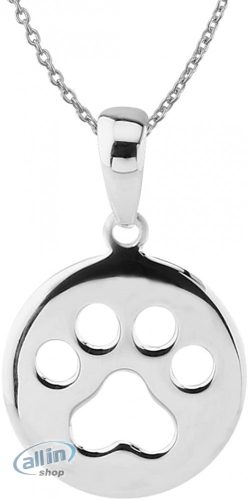 Sterling 925 ezüst kutyamancs medál és nyaklánc, 18"