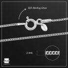 Amberta® Gioielli  -925 Sterling Silver női szegélyláncos lánc 1,1 mm széles 45 cm hosszú