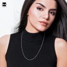Amberta® Gioielli  -925 Sterling Silver női szegélyláncos lánc 1,1 mm széles 45 cm hosszú