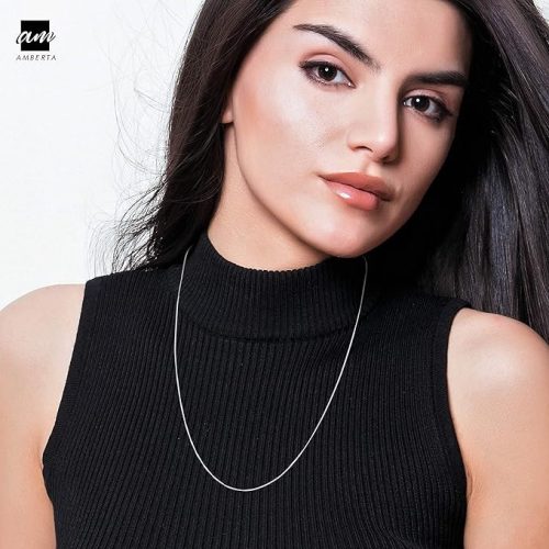 Amberta® Gioielli  -925 Sterling Silver női szegélyláncos lánc 1,1 mm széles 45 cm hosszú