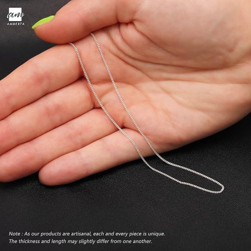 Amberta® Gioielli  -925 Sterling Silver női szegélyláncos lánc 1,1 mm széles 45 cm hosszú