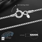Amberta® Gioielli -  női  nyaklánc 925 Sterling ezüst velencei háló modell-szélleség1 mm – hosszúság -60cm 