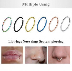 Briana Williams 6 részes piercing készlet, -16G - / 8 mm-es sebészeti acél