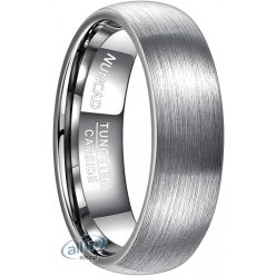   NUNCAD Tungsten volfrám  férfi gyűrű szálcsiszolt felülettel, ezüst színű  7 mm-es (61-es) 