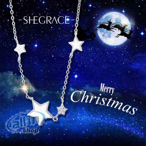 SHEGRACE csillag nyaklánc, 925 sterling ezüst nyaklánc nőknek zománcozott csillagokkal