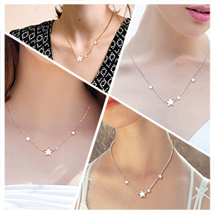 SHEGRACE csillag nyaklánc, 925 sterling ezüst nyaklánc nőknek zománcozott csillagokkal
