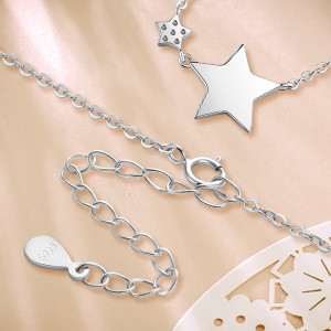 SHEGRACE csillag nyaklánc, 925 sterling ezüst nyaklánc nőknek zománcozott csillagokkal