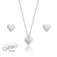   LillyMarie női ékszerkészlet ezüst 925 szív medál állítható hosszúságú lánc és  fülbevaló