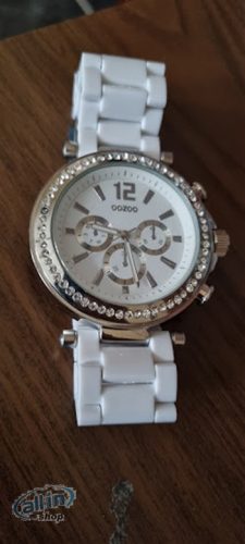 Oozoo Strass női karóra műanyag szíjjal, 45 mm fehér/ezüst C6235