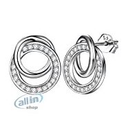  ZENI 925 Sterling ezüst kör alakú fülbevaló női cirkónia kővel, hipoallergén ajándékdobozzal