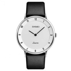   Skmei 1263 divatos üzleti bőrszíj, vízálló ultravékony kvarc karóra férfiaknak