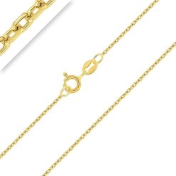   PLANETYS - Forçat lánc 18K aranyozott ,925 sterling ezüst , szélesség 1 mm , hossz70 cm