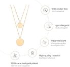 Happiness Boutique Aranyozott körrétegű nyaklánc | Dupla vezetékes nyaklánc kör alakú korongos medálokkal