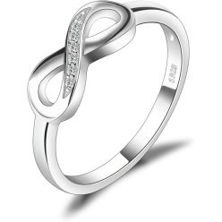   JewelryPalace Infinity Forever Love Cubic cirkónia gyűrű 925 Sterling ezüst-(57-es méret)