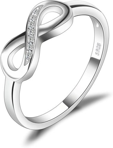 JewelryPalace Infinity Forever Love Cubic cirkónia gyűrű 925 Sterling ezüst-(57-es méret)