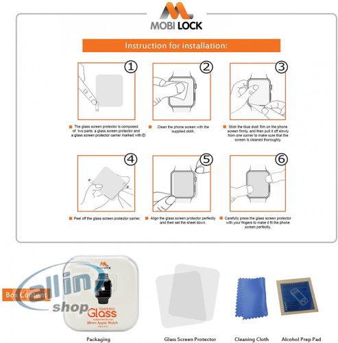 Apple Watch edzett üveg képernyővédő fólia (2 db-os csomag) | Apple Watch 38mm Series 1, 2 ,3