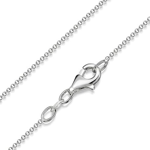 Materia csillogó gömb lánc, ezüst 925, gyémánt bevonatú női nyaklánc, 1,1 mm-es ezüst lánc 50 cm # K24.